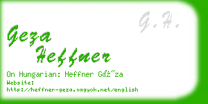 geza heffner business card